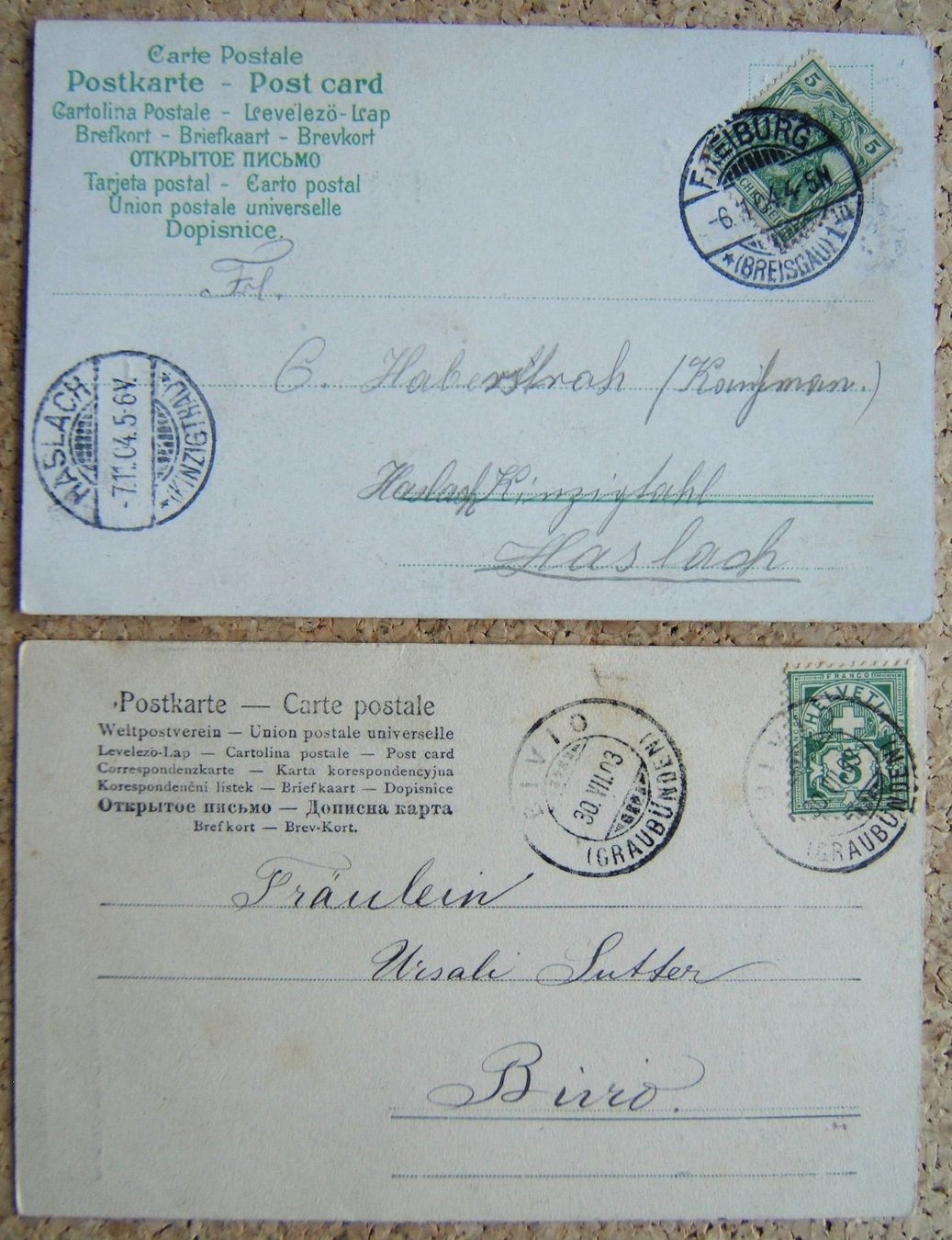 Cartoline postali: 2 AK MIT ENGEL UND SPRUCH 1903 / 1904 – Usato da Brunnen venduto da Nonne04 1