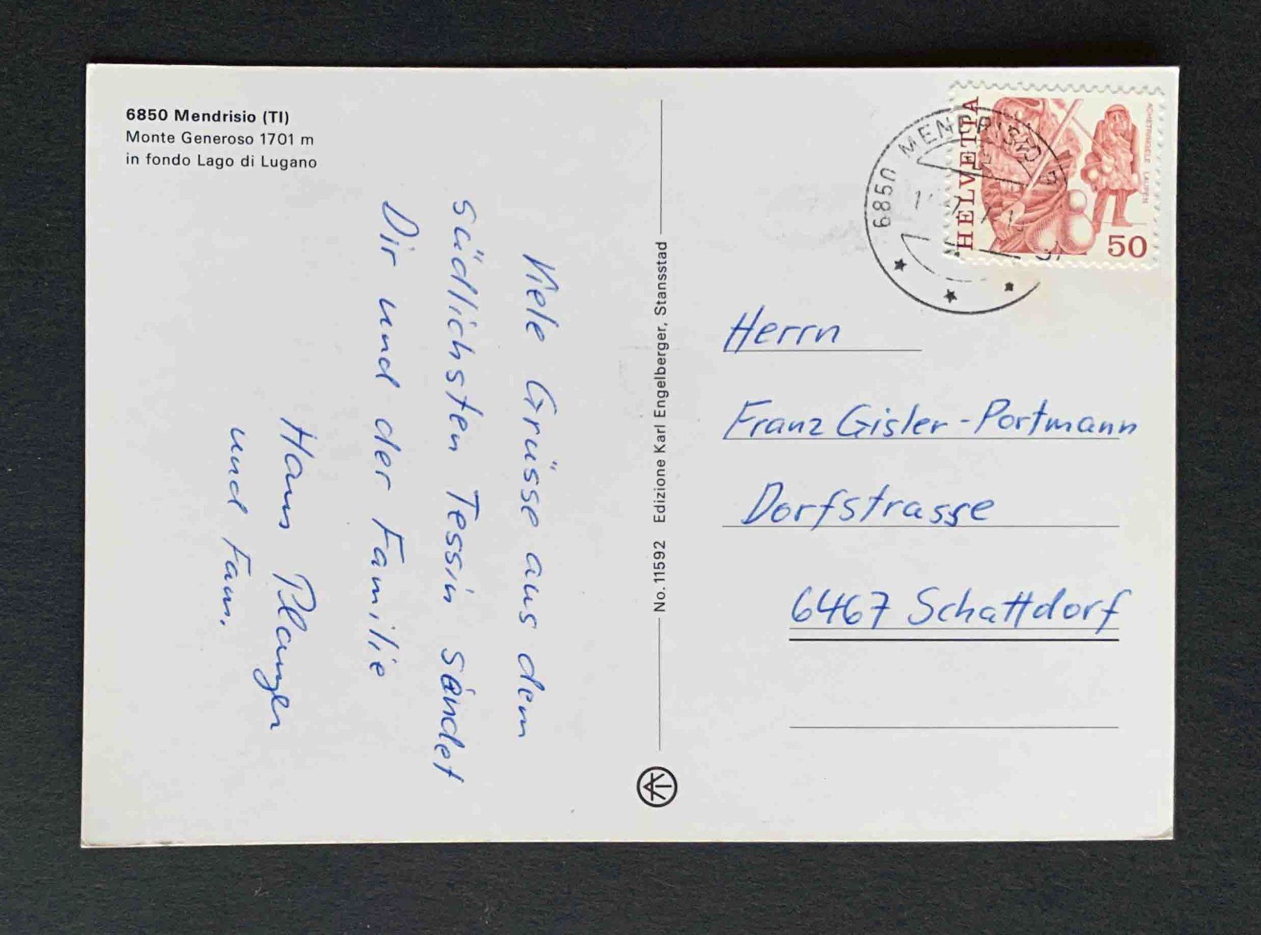 Cartoline postali: AK Mendrisio Monte Generoso – Usato da Goldau venduto da artelier1 1