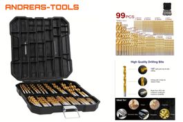 99-teiliges Spiralbohrer Set, Titanbeschichtung  HSS 135 G.