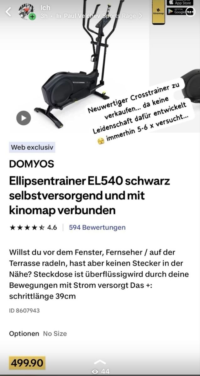 Decathlon Hometrainer: DOMYOS Crosstrainer EL 540 – Nuovo (secondo la descrizione) da Chur venduto da Alex2102