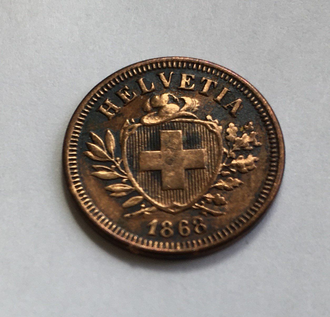 Tutti le monete: 1868 1 Rappen -unz – Usato da Kirchberg SG venduto da Zenhad69 2