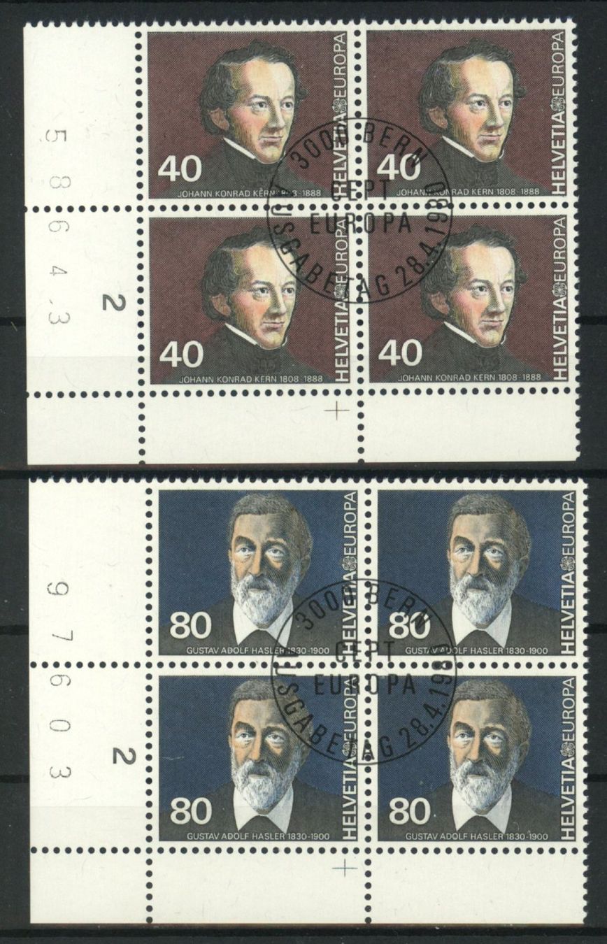 Alle Briefmarken: 1980, Europa, Viererblöcke, ET – Gebraucht aus Willisau von Vollstempel