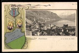 Präge-Lithographie Montreux, Ortsansich