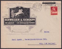 1926, Brief Pferd Illustriert, Chaux de Fonds NE - Wil SG