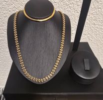 EDELSTAHL HALSKETTE GOLD NEU / COLLIER ACIER DORÉ NEUF