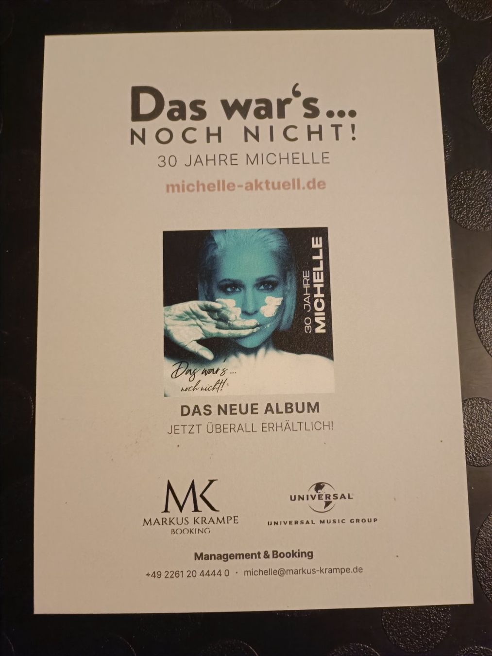 Autografi: Michelle - handsignierte Autogrammkarte – Usato da Menziken venduto da Artographs 1