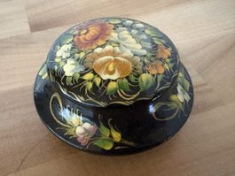Holz Dose mit Blumen Motiv