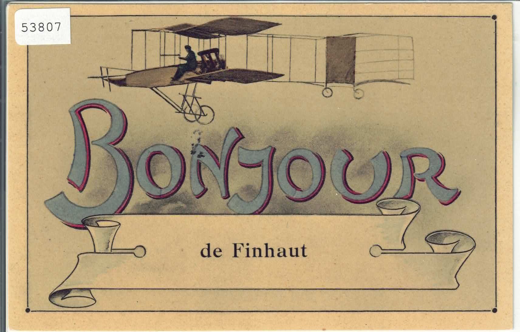 Cartes postales: Bonjour de Finhaut - Flugzeug – D'occasion à Ettingen par Kartenplanet