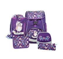 Funki Schulranzen Set 5-teilig, Neu, lila Eule