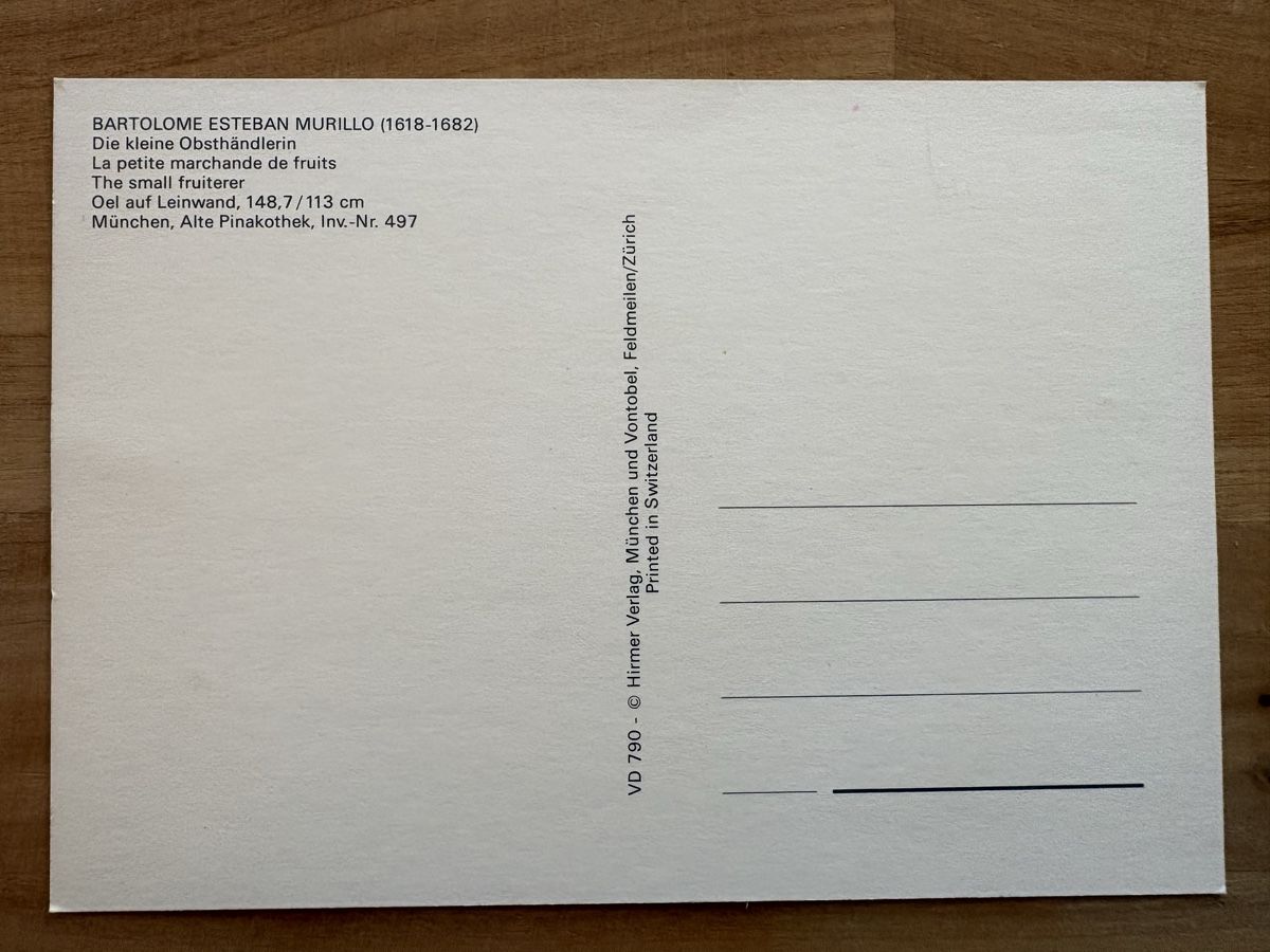 Ansichtskarten: AK mit Kunst von Bartolome E. Murillo – Gebraucht aus Rümlang von Kartenpost1 1