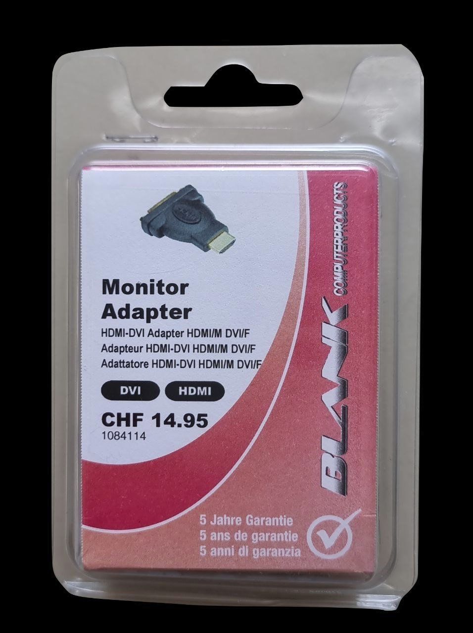 Unità & Adattatore: Blank Computerproducts HDMI-DVI Adapter – Usato da Seewen SZ venduto da Timekeeper