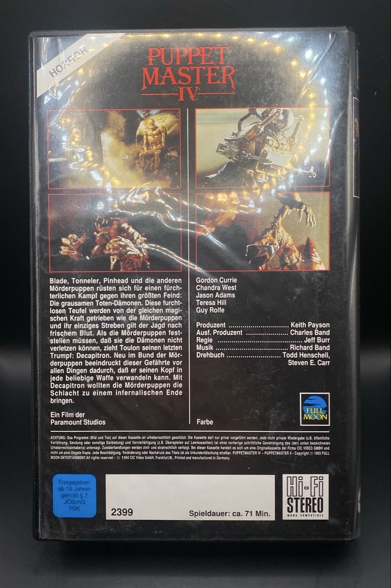 Alle VHS: Puppet Master IV VHS Full Moon Horror Kult VHS – Gebraucht aus Kirchberg BE von swiss_slab 1