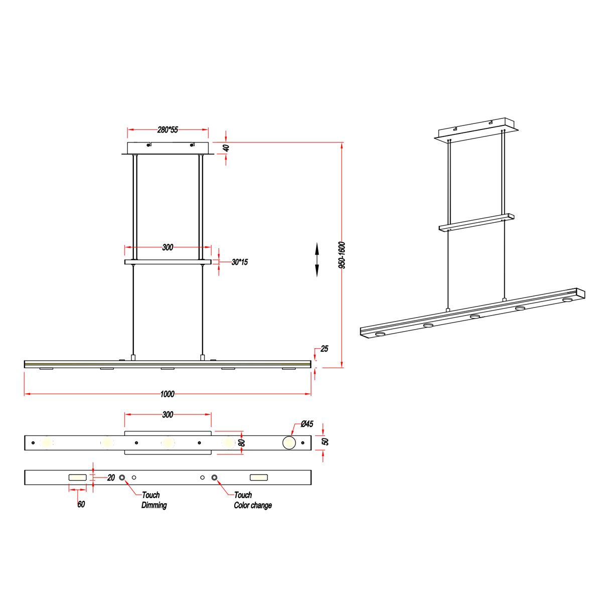 Lampadari & plafoniere: LED Pendelleuchte, Schwarz, Verstellbar – Nuovo (secondo la descrizione) da Kreuzlingen venduto da Smart-Light 3