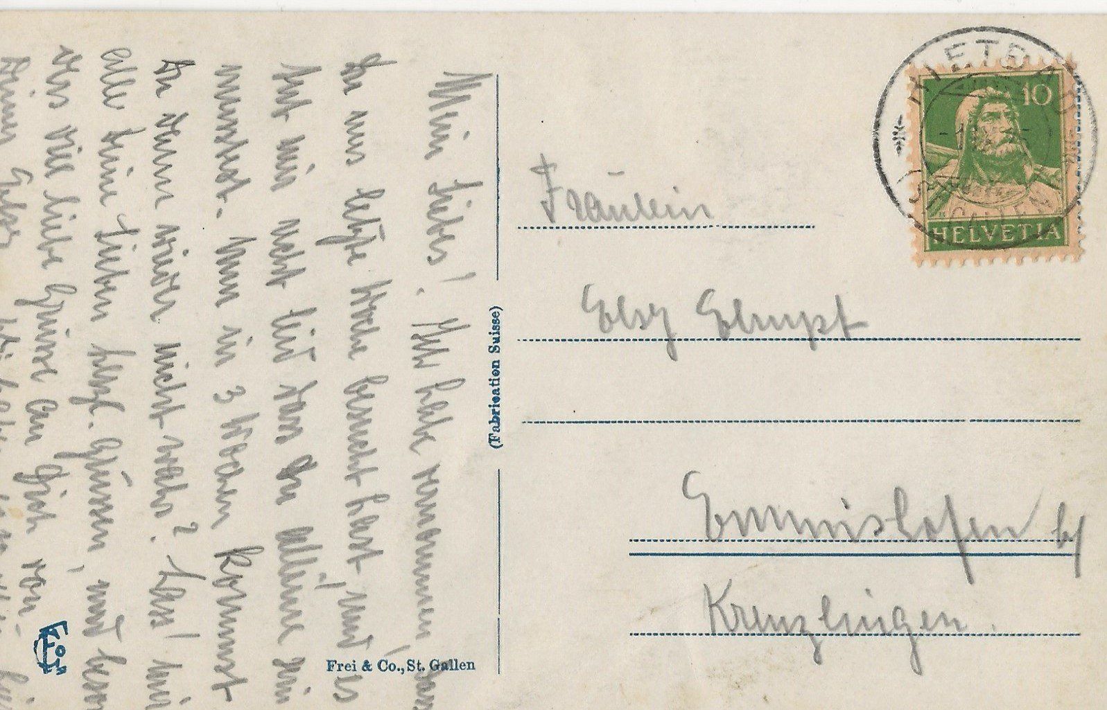 Cartoline postali: Rietbad, Säntis, 1925 – Usato da Frauenfeld venduto da Merk52 1