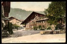 AK Wilderswil, Bärenplatz mit Brunnen