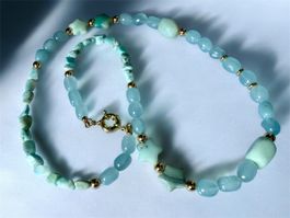 Neue Halskette – Unikat 💎 Larimar, Aquamarin & Amazonit