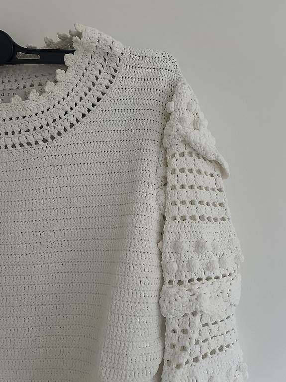 Sandro Maglioni & Felpe: Sandro Paris Häkelpullover  Cremeweiß – Usato da Breganzona venduto da maggy_l 1