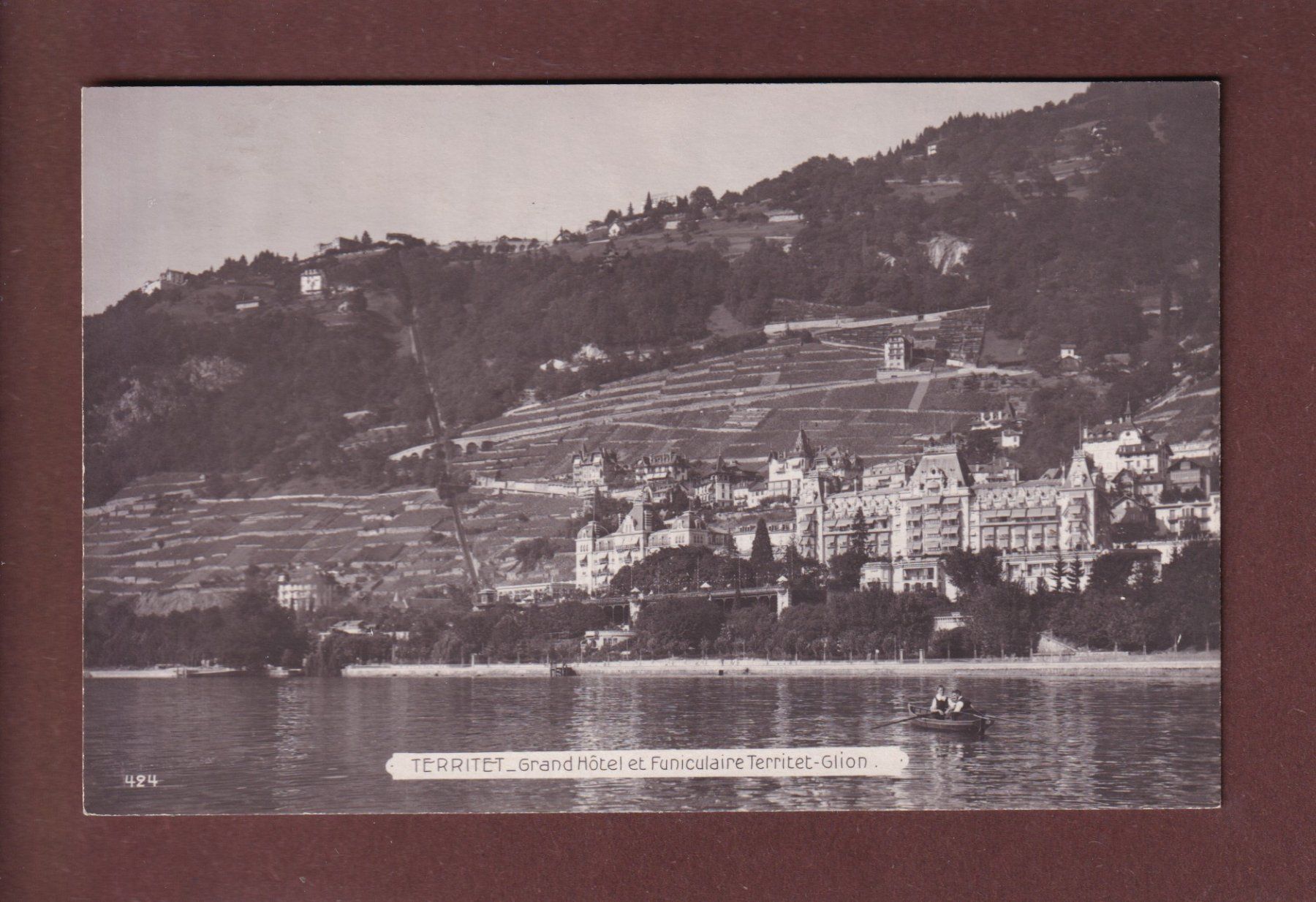 Ansichtskarten: TERRITET - Grand Hôtel - Funiculaire – Gebraucht aus Pully von nicecards