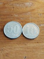 2 Pièces de 10 et 50 Pfennig de ex-RDA