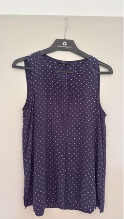 Navy Silk  blouse , size  S