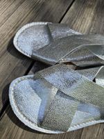 Leder: Sandalen Leder silber (38.5/39)
