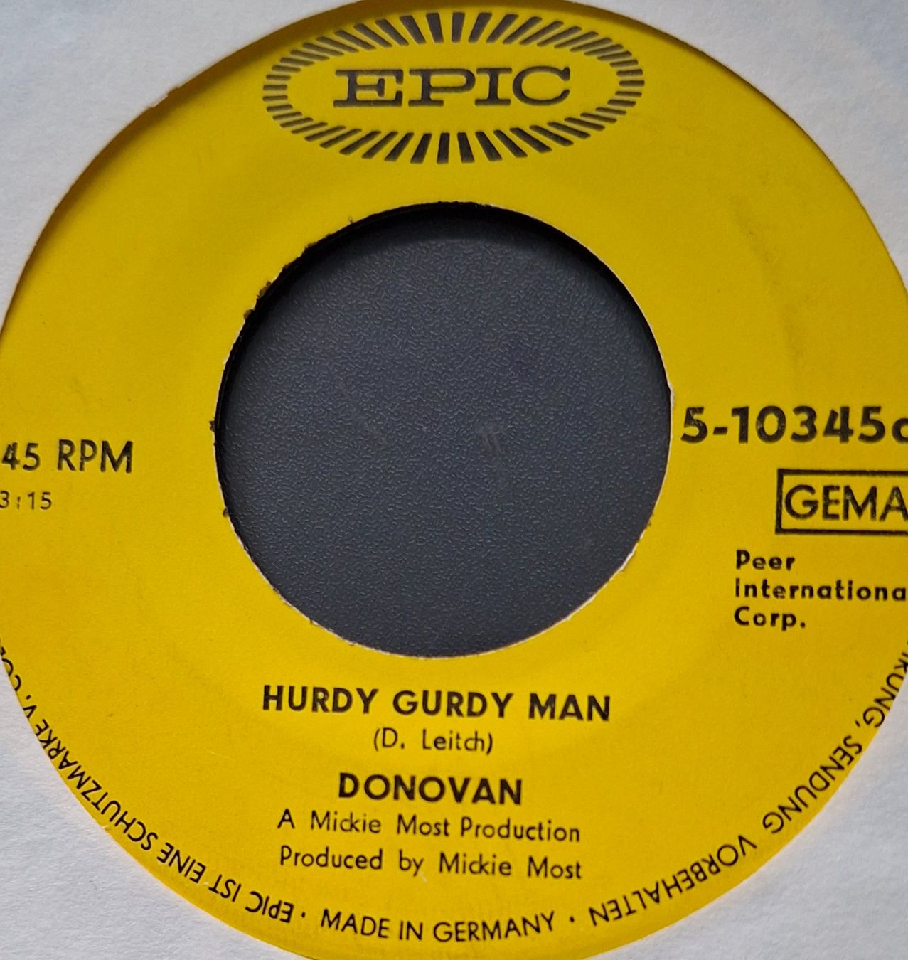 Schallplatten: Vinyl Single Donovan - The Hurdy Gurdy Man – Gebraucht aus Langenthal von Modo39