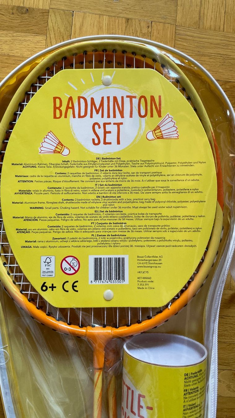 Spiele: Badminton Set mit 2 Federbällen Federball – Neu und originalverpackt aus Glattfelden von cybermaxx 2