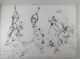 Original Tuschezeichnung Dominik Rasser signiert