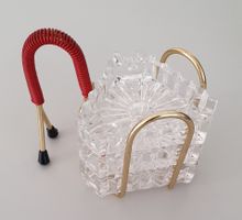 Aschenbecher Glas 3er Set mit Halter vintage