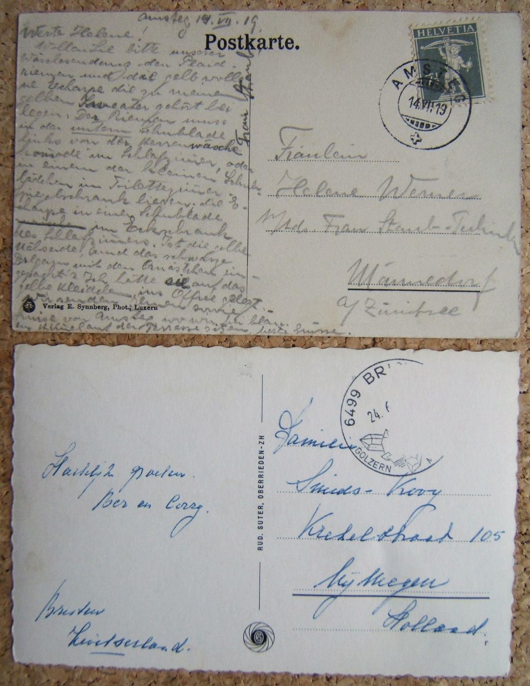Cartoline postali: 2 AK AMSTEG / BRISTEN – Usato da Brunnen venduto da Nonne04 1