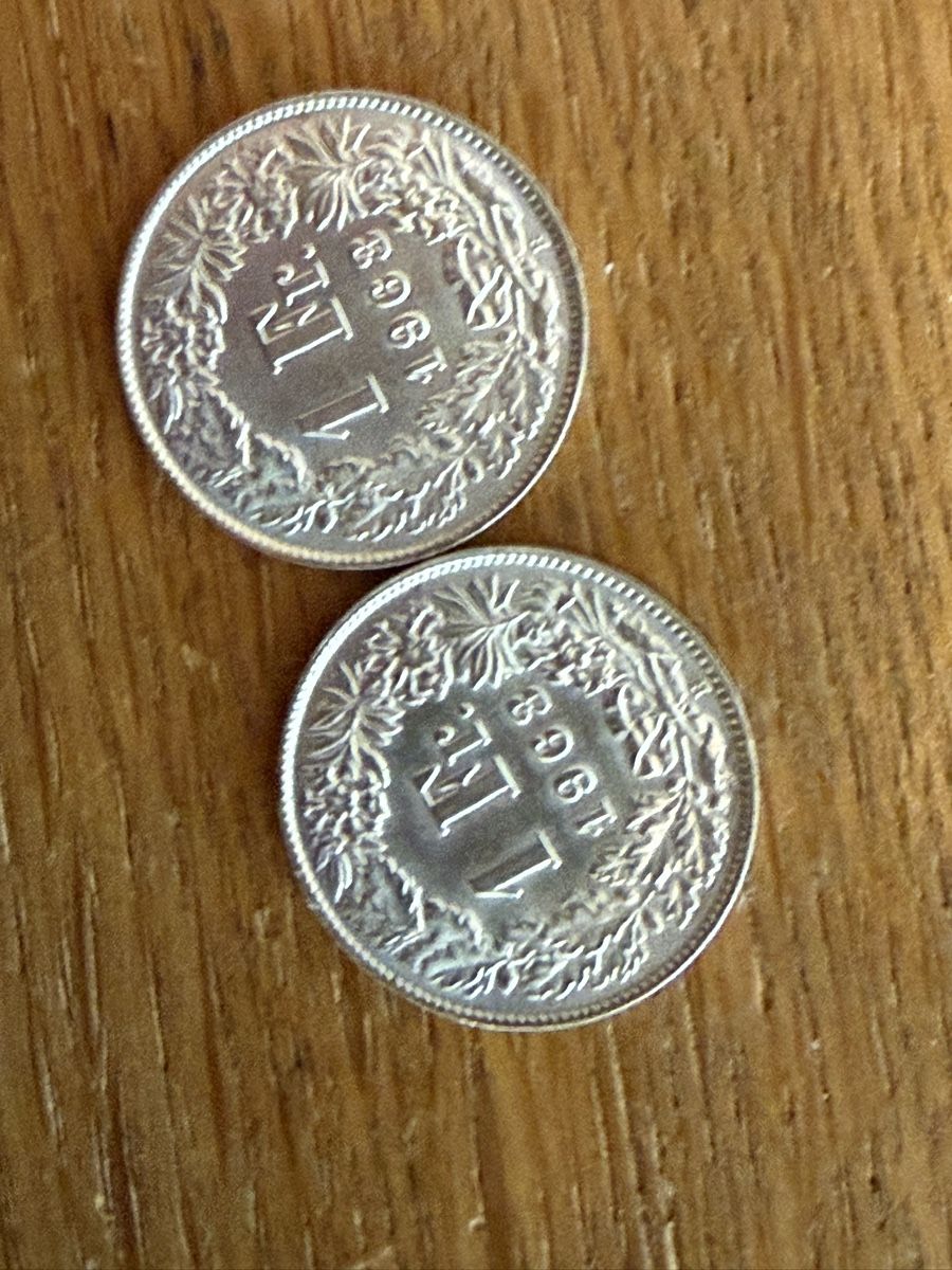Tutti le monete: 2 x 1 Schweizer Franken Silber 1963 – Nuovo (secondo la descrizione) da Goldach venduto da Messerguru 1