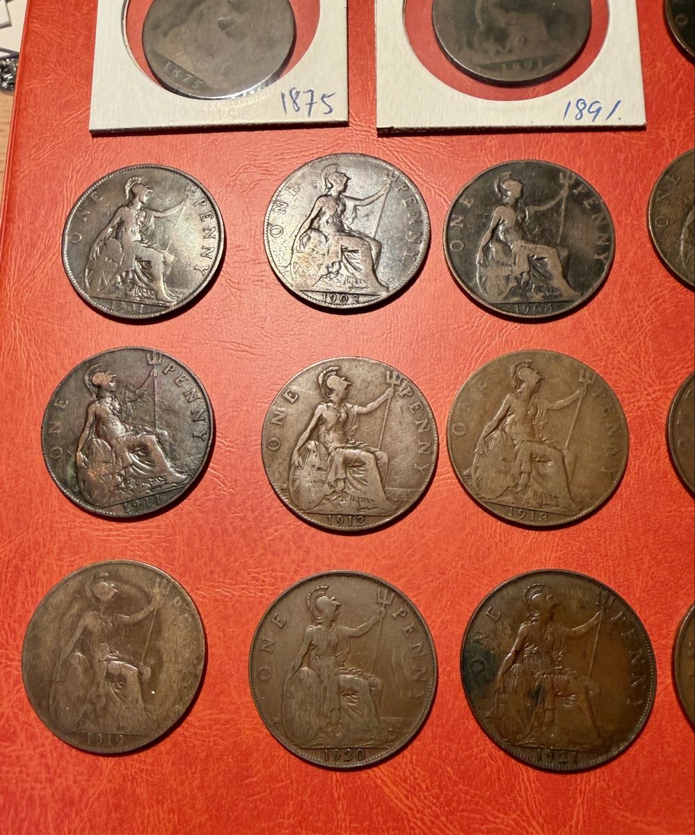 Alle Münzen: Collection de 46 Penny, Angleterre, dès 1875 – Gebraucht aus St-Maurice von SPEKER 5