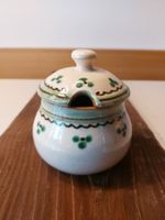 Keramik Honigtopf / Konfitürentopf, Handbemalt, Vintage
