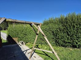 Schaukelgerüst aus Holz + Nestschaukel