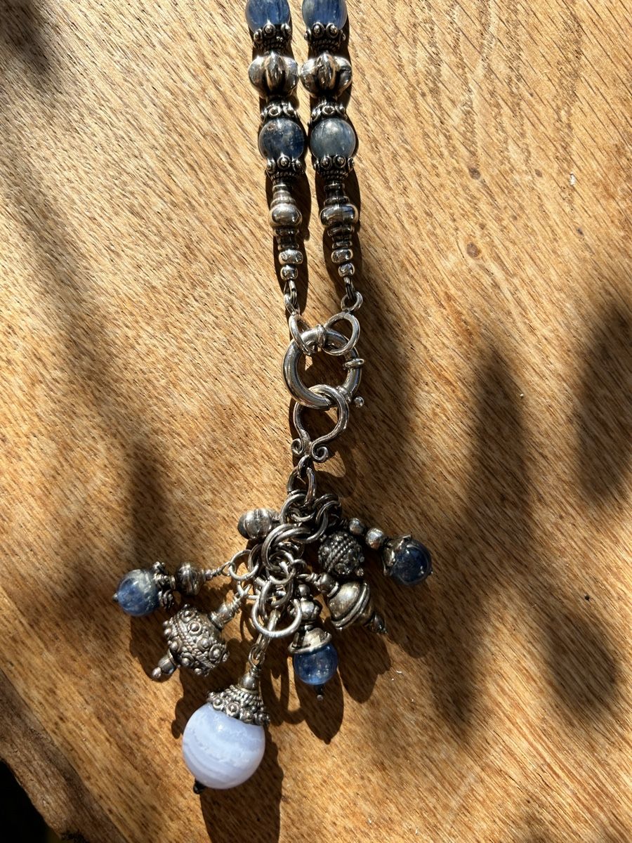 Catenine: Halskette Silber 925 Blau Statementkette Boho Ethno I – Usato da Trin venduto da kreadiva 1
