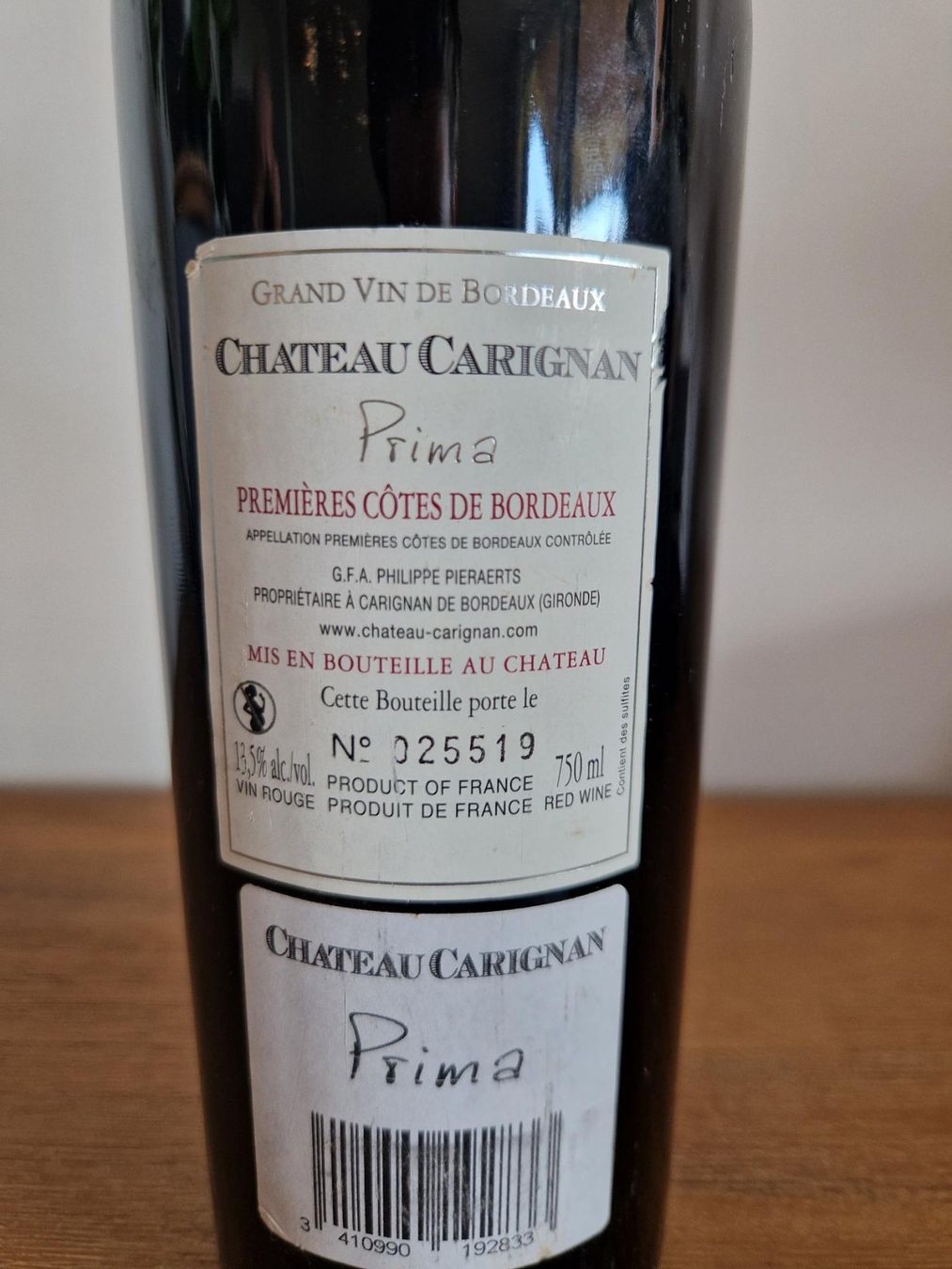 Wein: Château Carignan Prima 2005 – Neu (gemäss Beschreibung) aus Luzern von yvesaeschbach 1