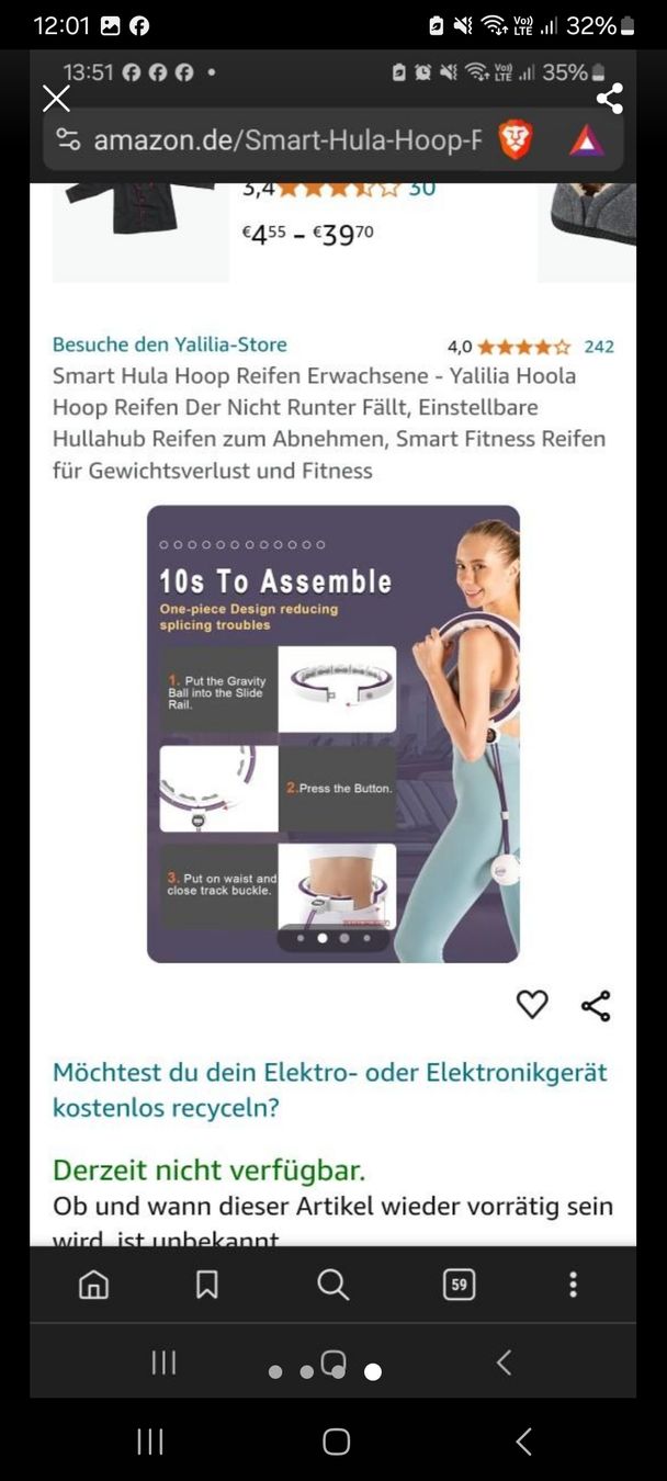 Hometrainer: Smart hoola hoop Ring Yalilia – Neu (gemäss Beschreibung) aus Jona von Schaniarle 3