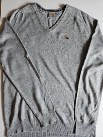 Carhartt V-Neck Pullover, Gr. S, Grau, Top Zustand