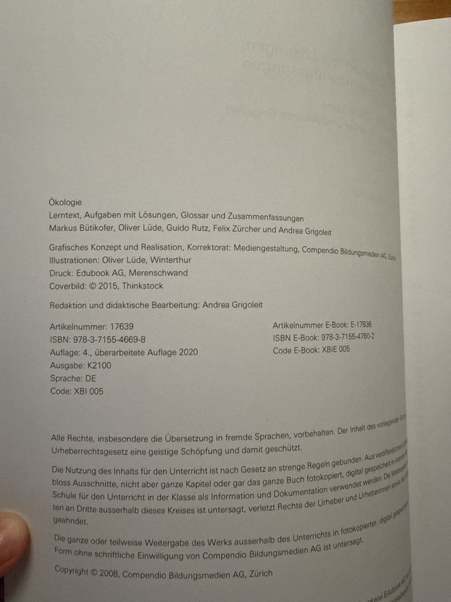 Libri: Ökologie Schulbuch – Nuovo (secondo la descrizione) da Meilen venduto da vil_j6bf 2
