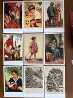 9 AK Reprints von alten Bundesfeierkarten