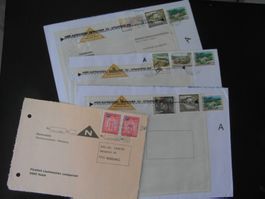 4 Nachnahmen Liechtenstein mit 11 Briefmarken