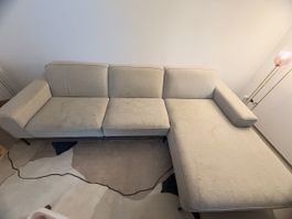 Ecksofa beige mit Récamiere