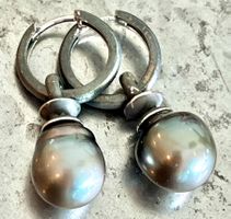 Kreolen - Ohrschmuck mit Tahitiperlen