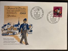 Schweiz 1969 Cachet + Stempel Tag der Briefmarke Yverdon