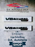Mercedes AMG V8 Biturbo 2 Stk Emblem Schriftzug Schwarzmatt