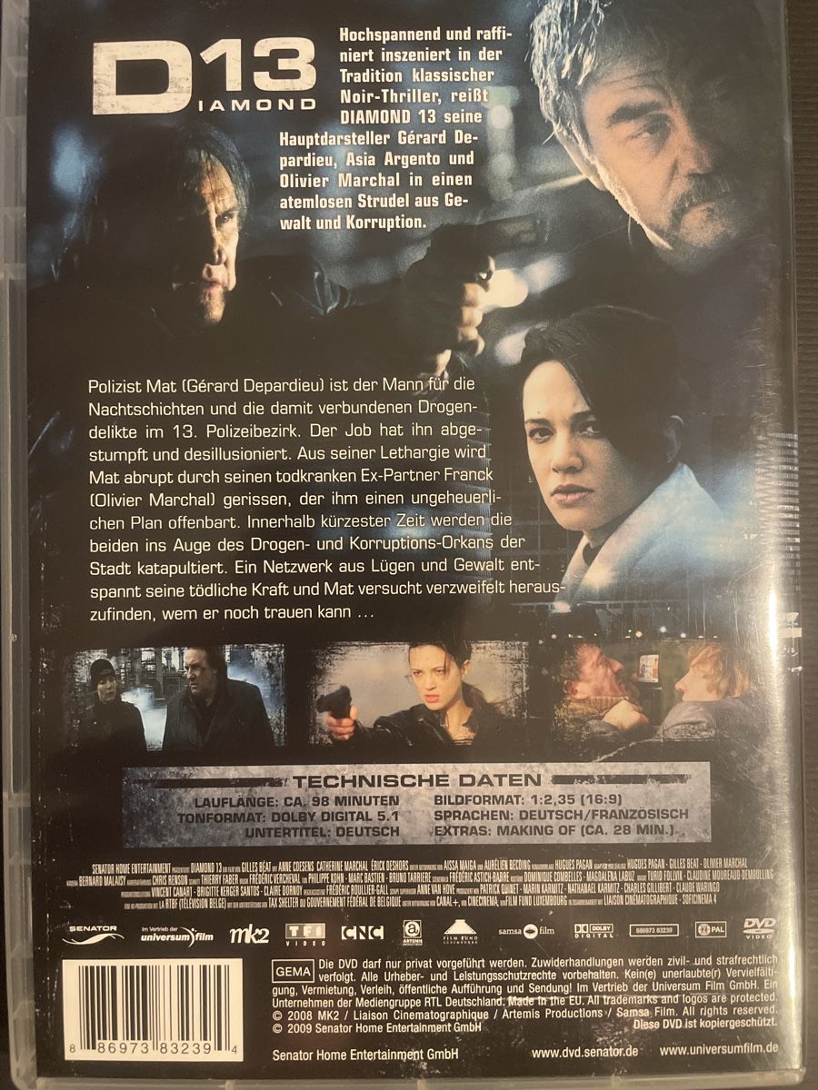 Tutti i DVDs: Diamond 13, mit Gerard Depardieu – Usato da Winterthur venduto da machmaschine 1