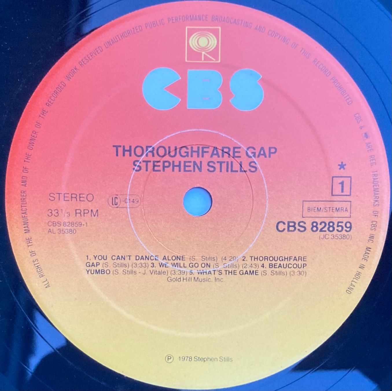 Dischi in vinile: STEPHEN STILLS - THOROUGHFARE GAP – Usato da Poliez-Pittet venduto da Newtown-Records 3
