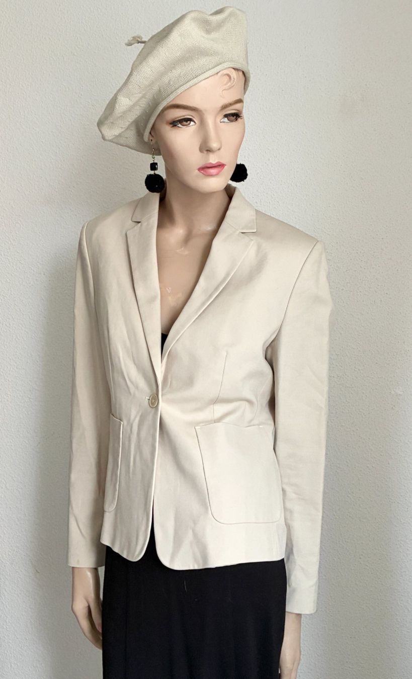 Hessnatur Jacken: Beiger Blazer von HESSNATUR Bio-Baumwolle – Gebraucht aus Kloten von Nephty