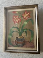 Amaryllis gemalt im Rahmen ca. 61x46cm