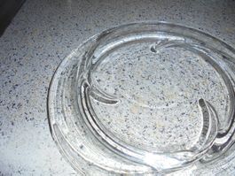 Kristall Glas Platte, rund + breitem Rand, Glasi Hergiswil